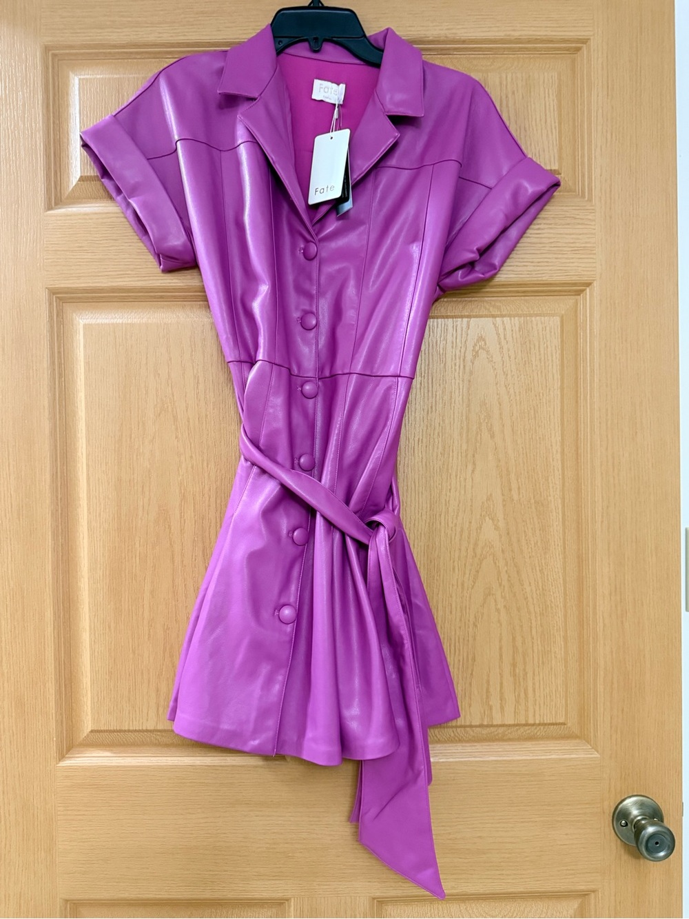 Fate Magenta Faux-Leather Jacket